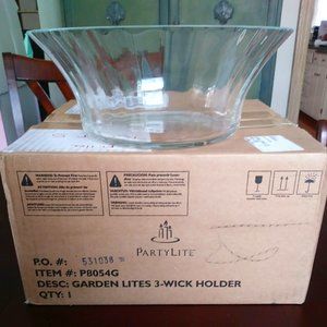 PartyLite  Garden Lites Replacement Bowl for 3 Wick Holder'